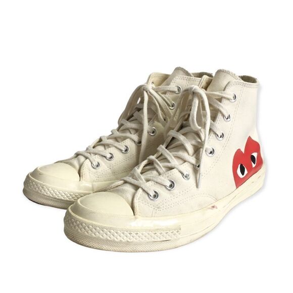 🔃Comme Des Garcons White Converse Chuck Taylor Sneakers - Picture 2 of 10
